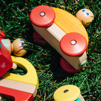 Tegu Magnetic Racers Orange Racers Wooden Blocks