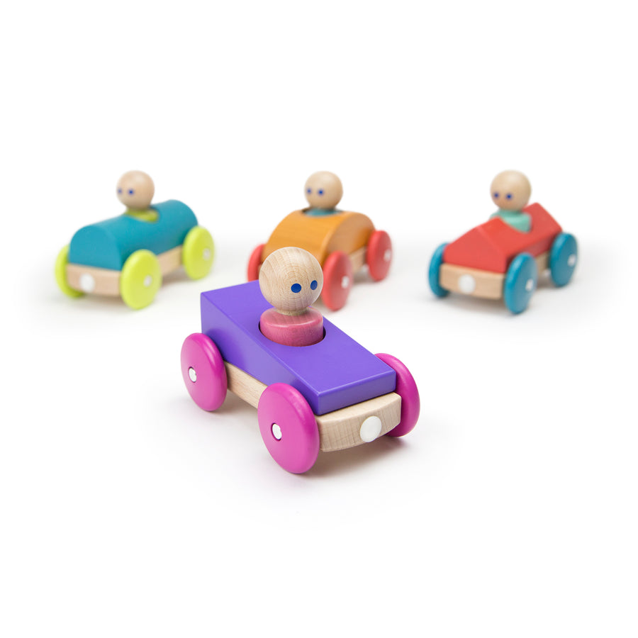 Tegu Magnetic Racers Purple Racers Wooden Blocks