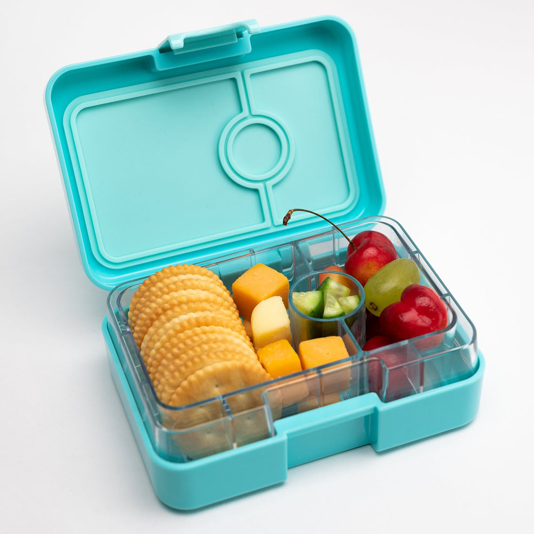 Yumbox Mini Snack Misty Aqua 3 Compartment Lunch Box
