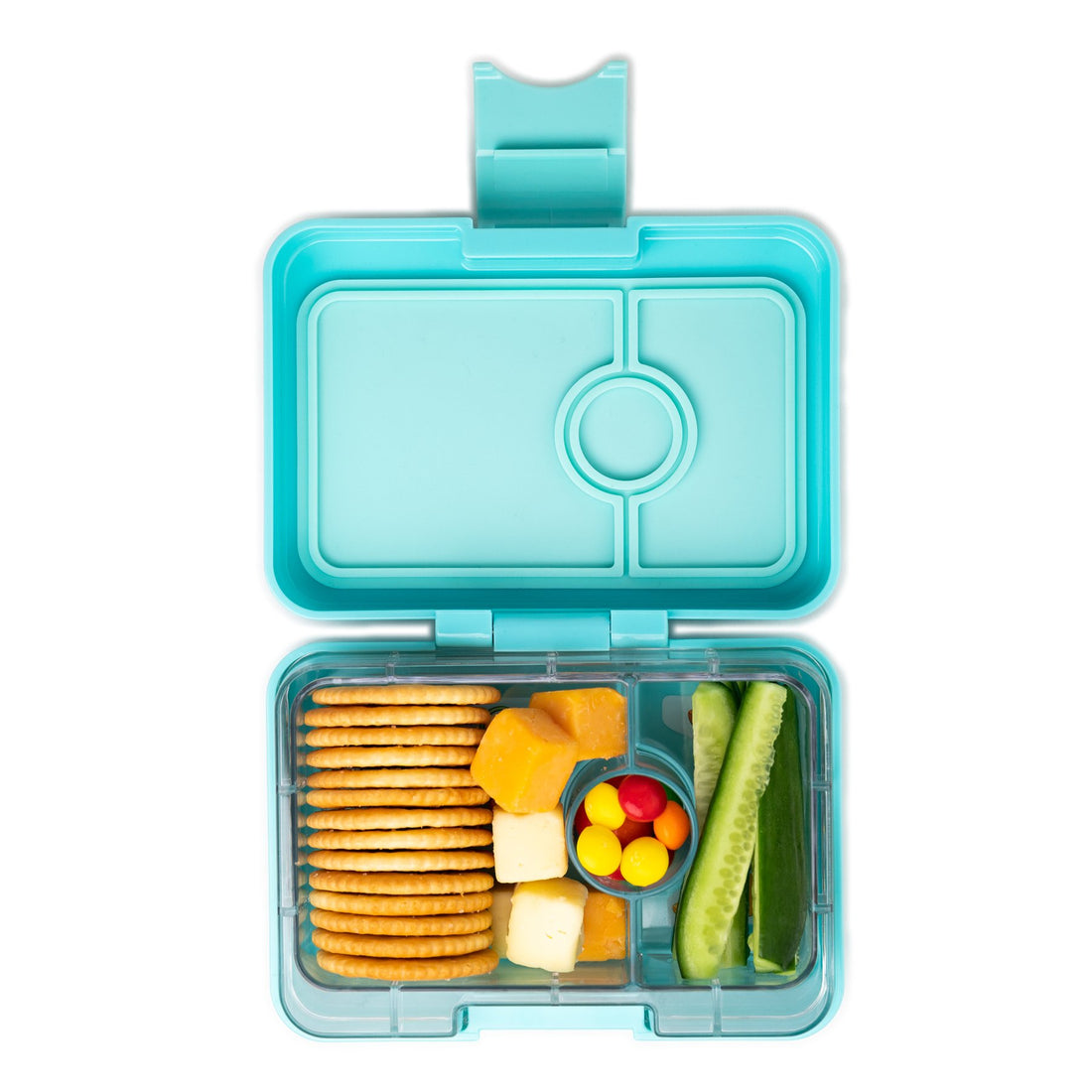 Yumbox Mini Snack Misty Aqua 3 Compartment Lunch Box