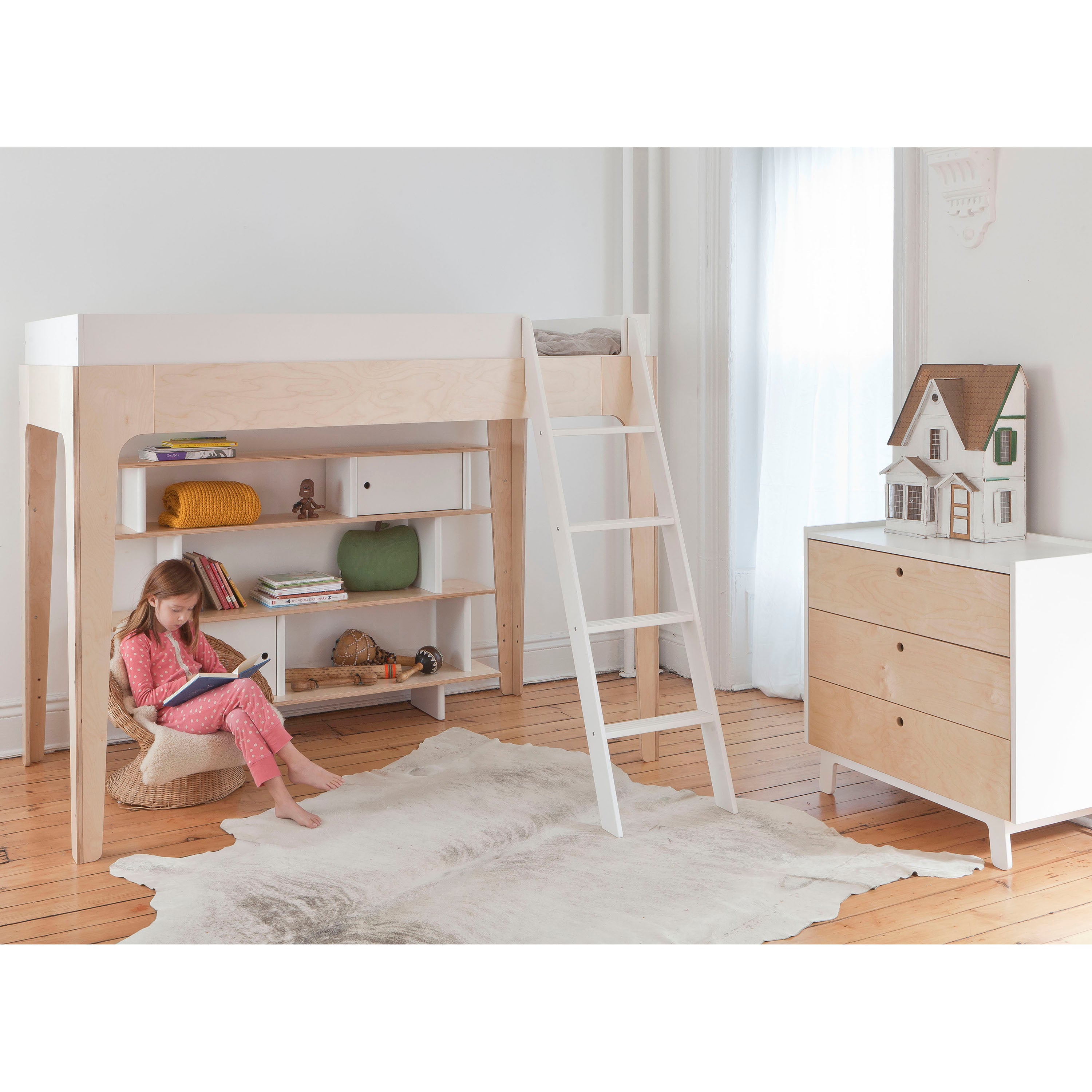 Oeuf Perch Twin Loft Bed Walnut