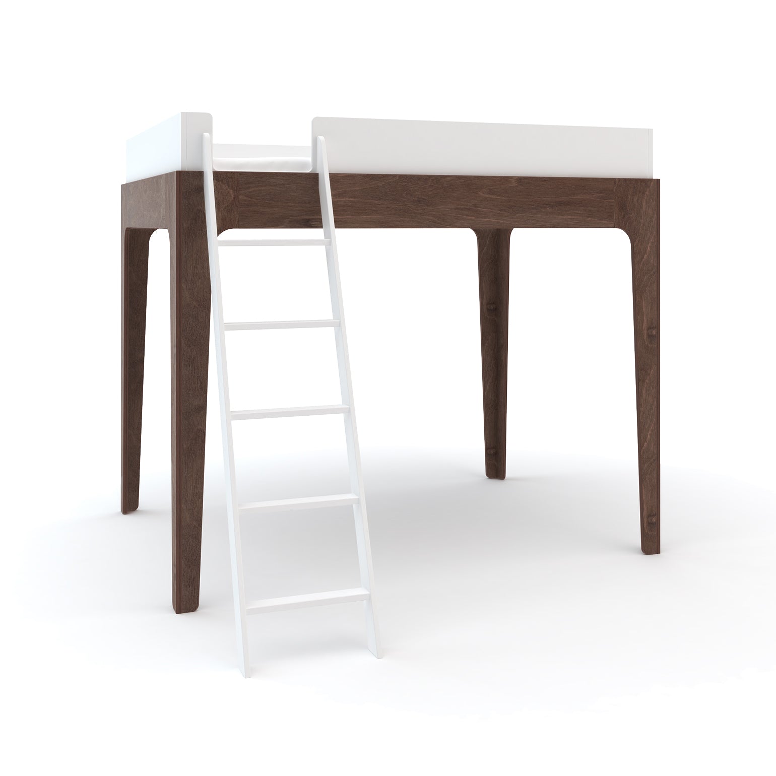 Oeuf Perch Twin Loft Bed Walnut