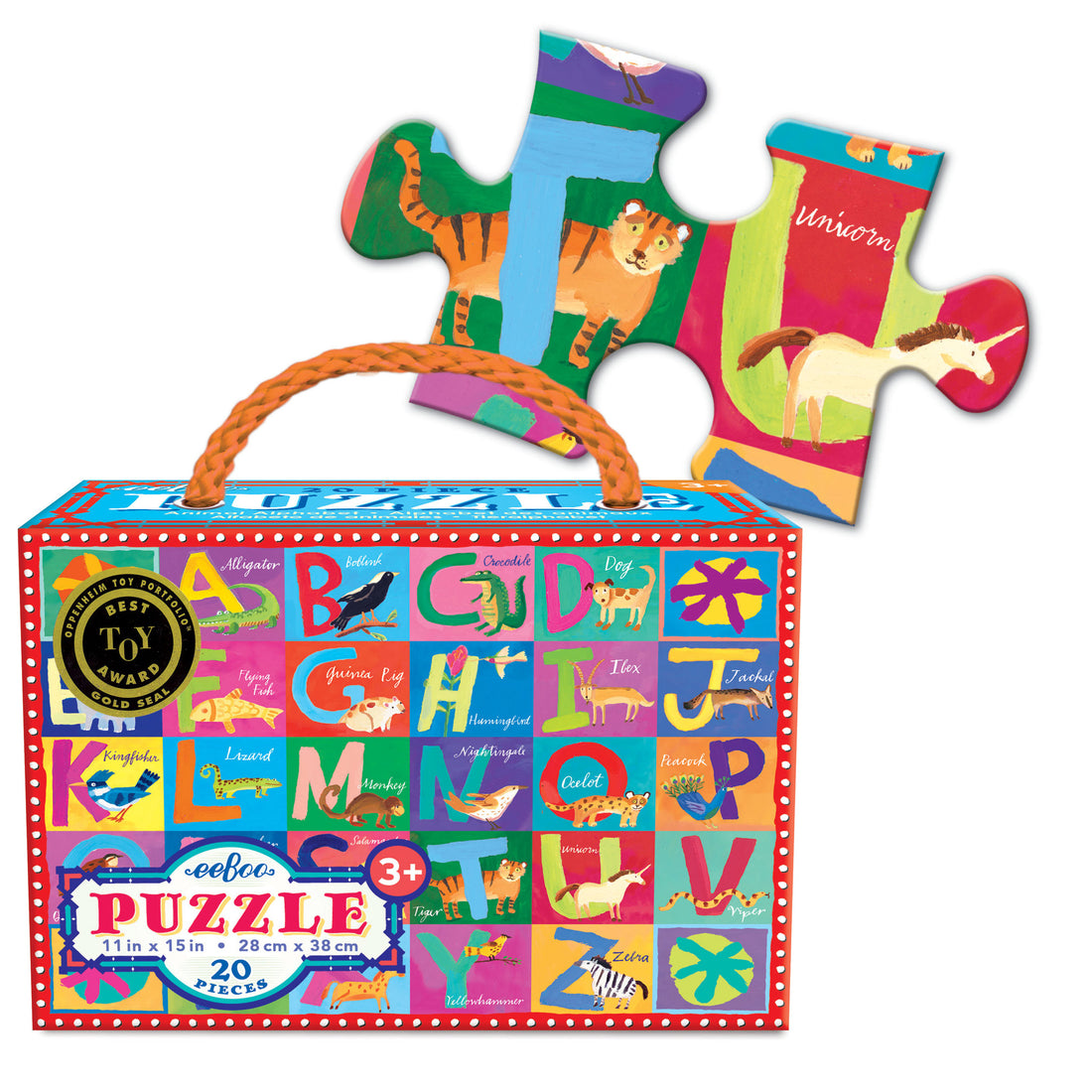 eeBoo Animal Alphabet 20 Piece Puzzle