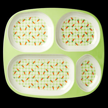 Rice DK Gingham and Carrot 4-Room Plate