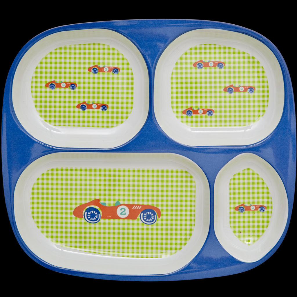 Rice DK Boy and Girl 4-Room Plate - Blue