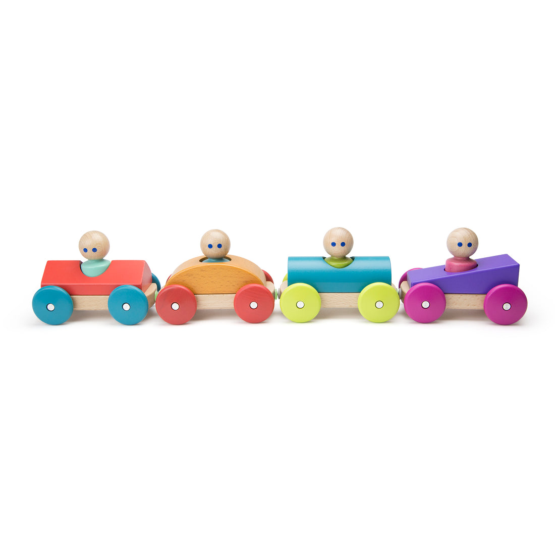 Tegu Magnetic Racers Purple Racers Wooden Blocks