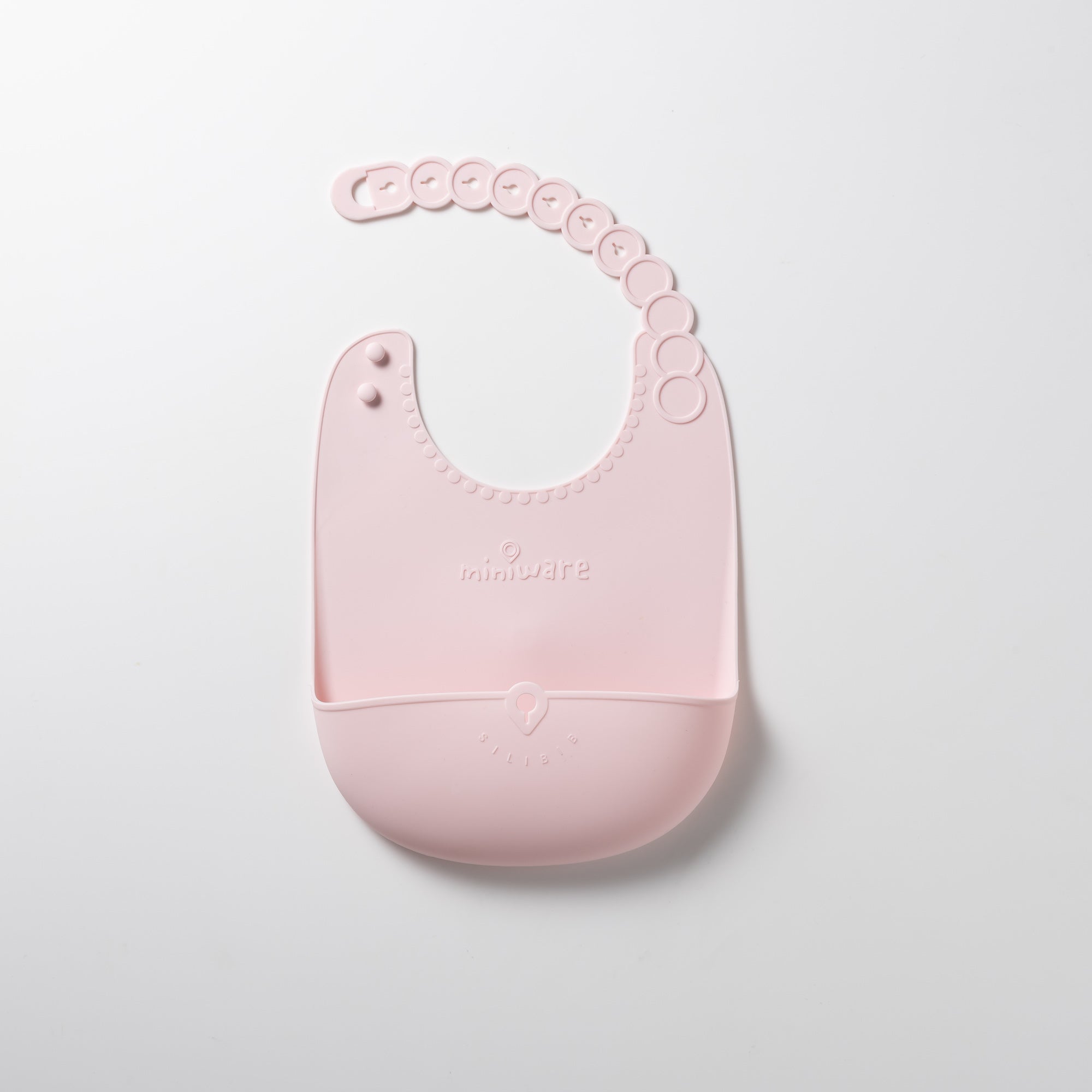 Miniware Roll & Lock Bib - Silicone Bib in Cotton Candy