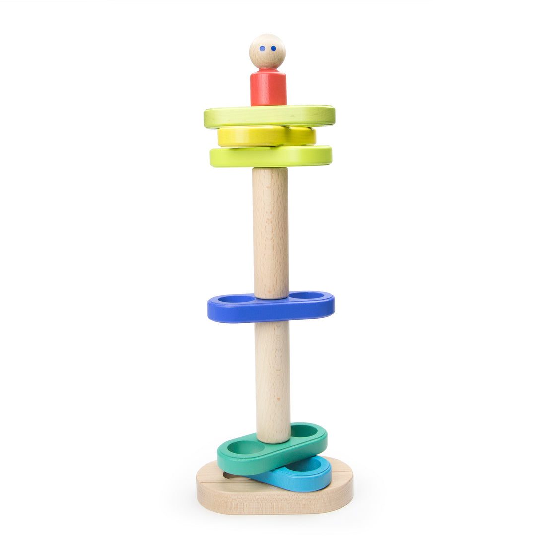 Tegu Floating Stacker Blue & Green Magnetic Wooden Blocks