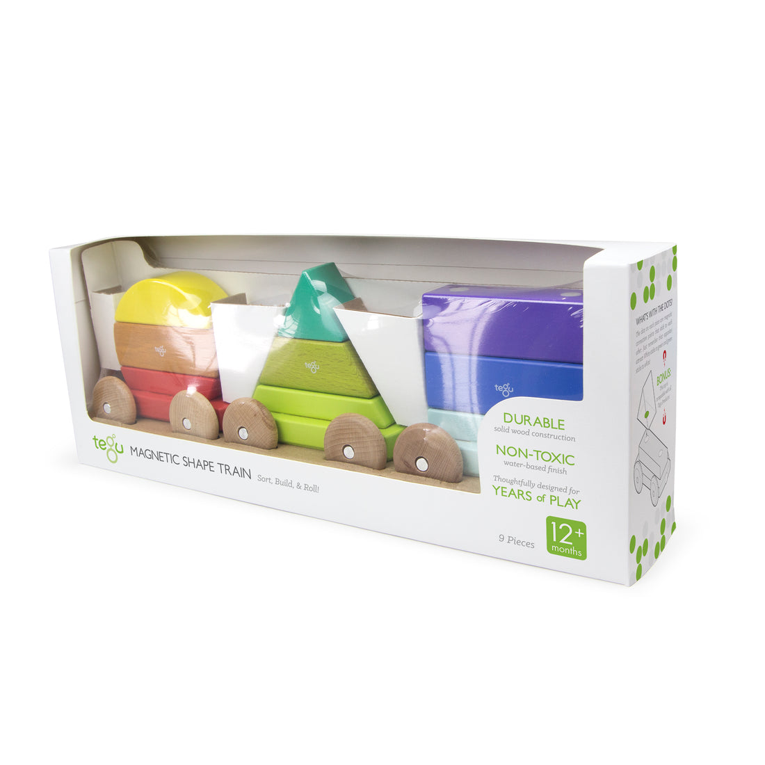 Tegu Shape Train Rainbow Magnetic Wooden Blocks