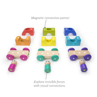 Tegu Tram Rainbow Magnetic Wooden Blocks