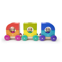 Tegu Tram Rainbow Magnetic Wooden Blocks