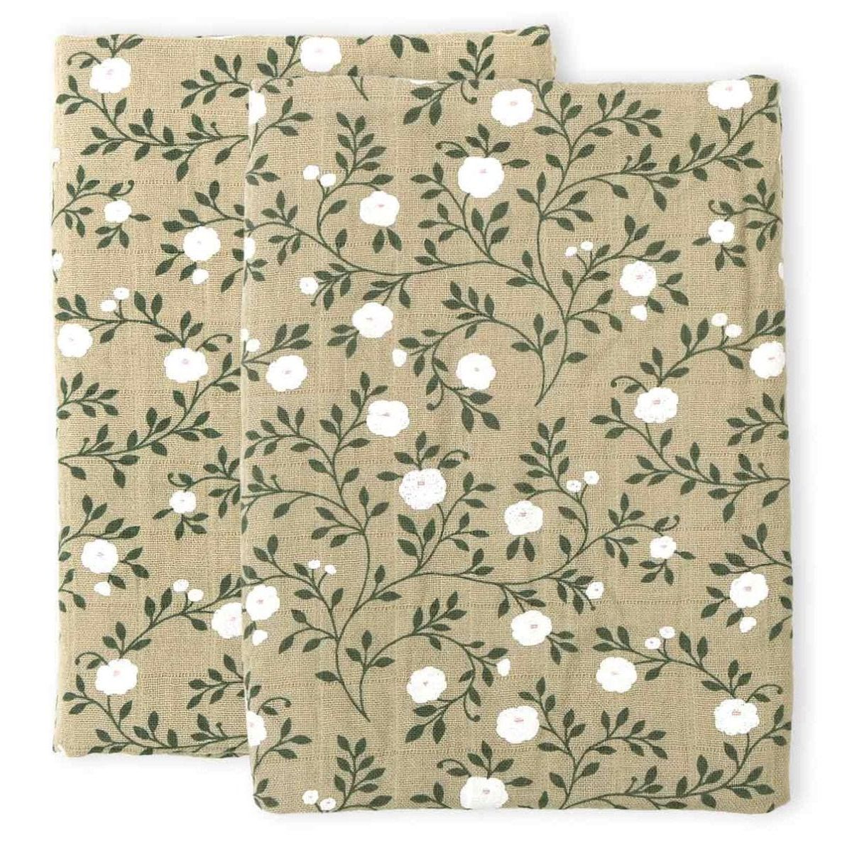 a-little-lovely-company-muslin-cloth-set-of-2-blossom-dark-sage-baby-nursery-allc-mublgr05-00002