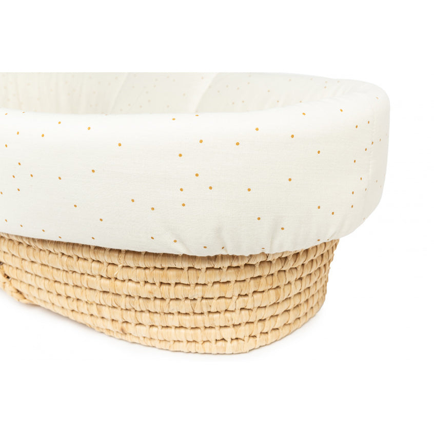 nobodinoz Padded Baby Moses Cover Honet Sweet Dots Natural