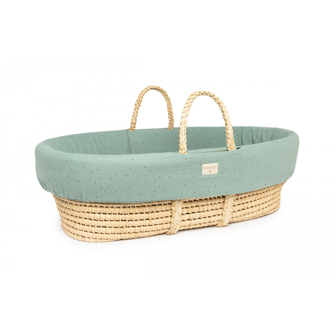 nobodinoz Padded Baby Moses Cover Toffee Sweet Dots / Eden Green