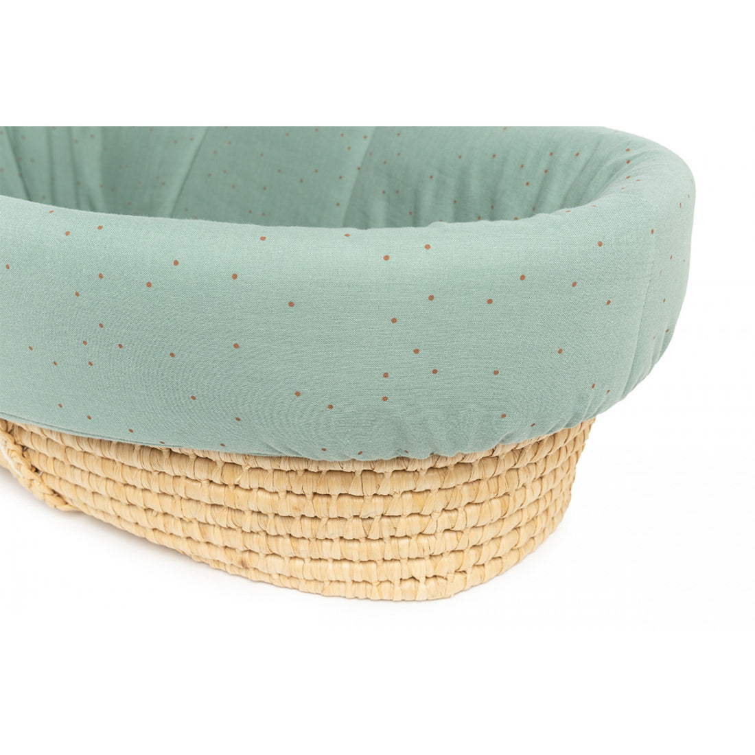 nobodinoz Padded Baby Moses Cover Toffee Sweet Dots / Eden Green