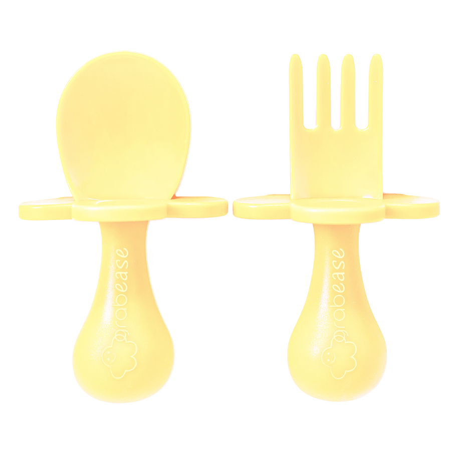 Grabease Fork and Spoon Set Light Yellow