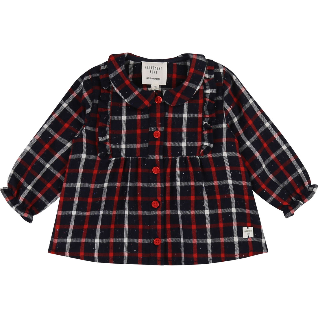 carrement-beau-ruffle-blouse-winter-navy-red- (1)