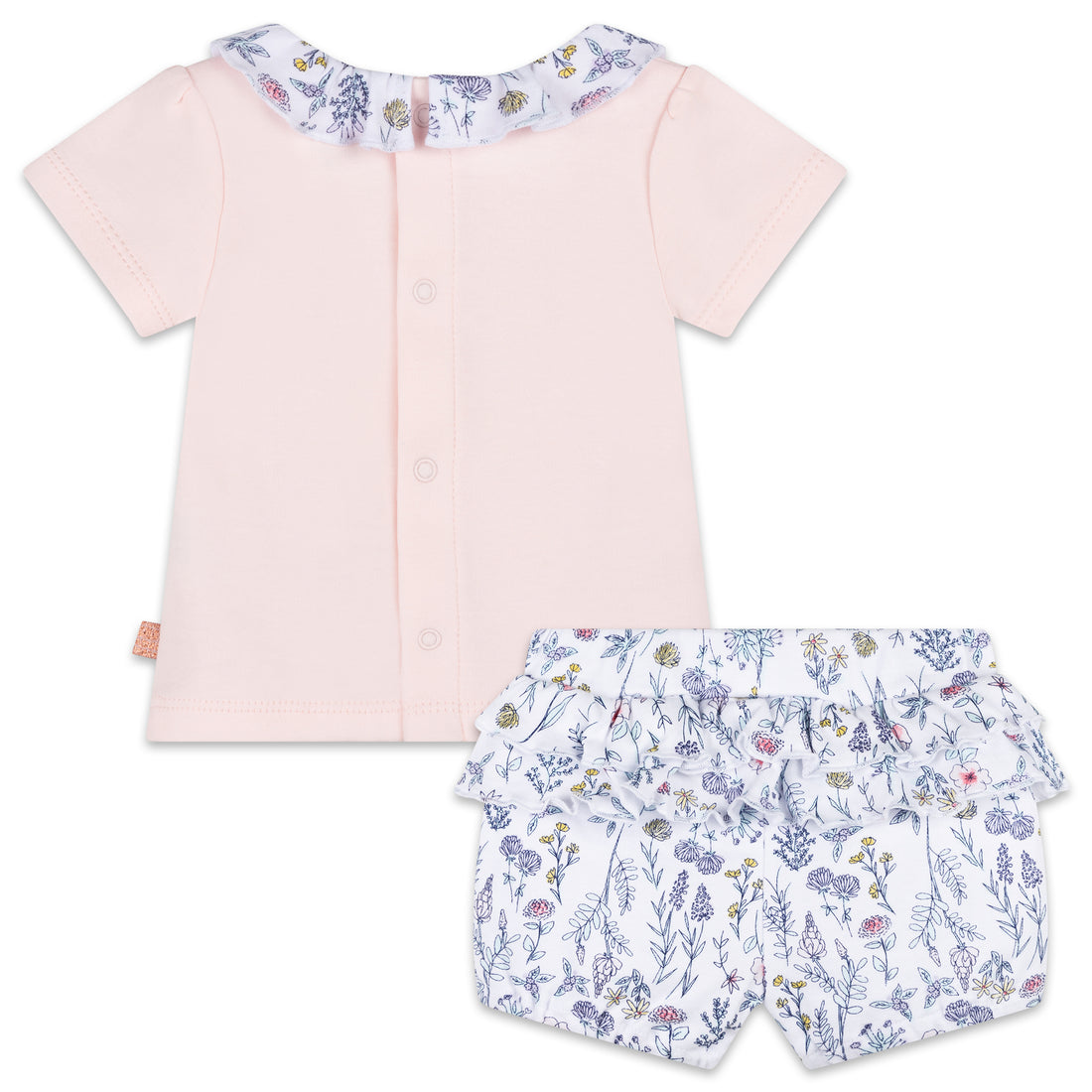 Carrément Beau T Shirt + Shorts Summer Newborn Pink White
