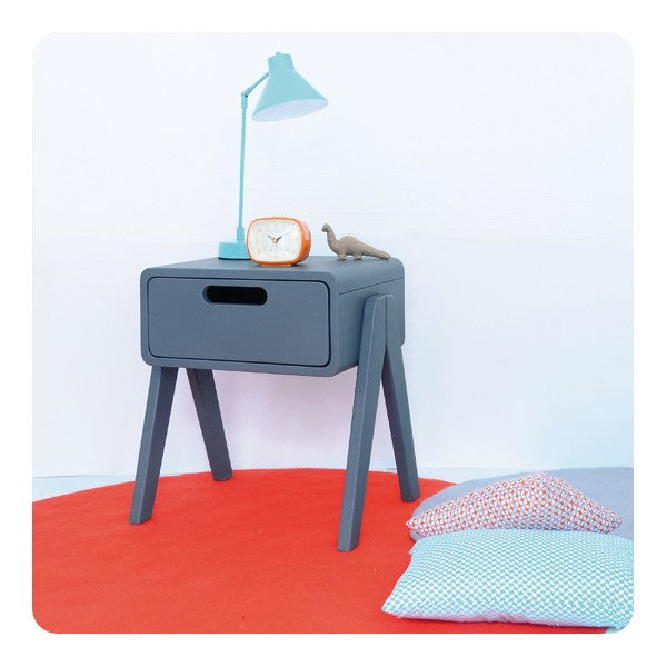 Laurette Chevet Petit Robot Bedside Table Mouse Grey
