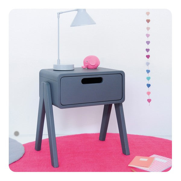 Laurette Chevet Petit Robot Bedside Table Mouse Grey