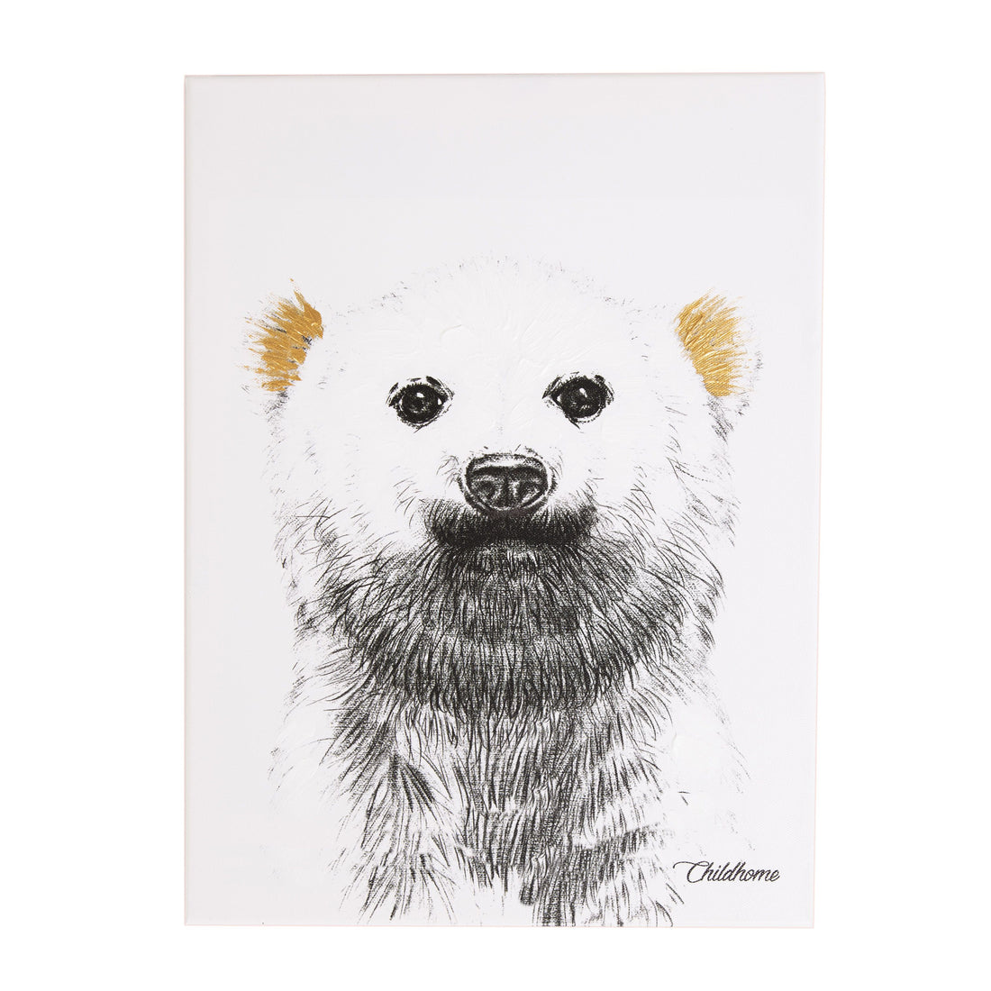 childhome-oil-painting-polar-bear-head-gold-30x40- (1)