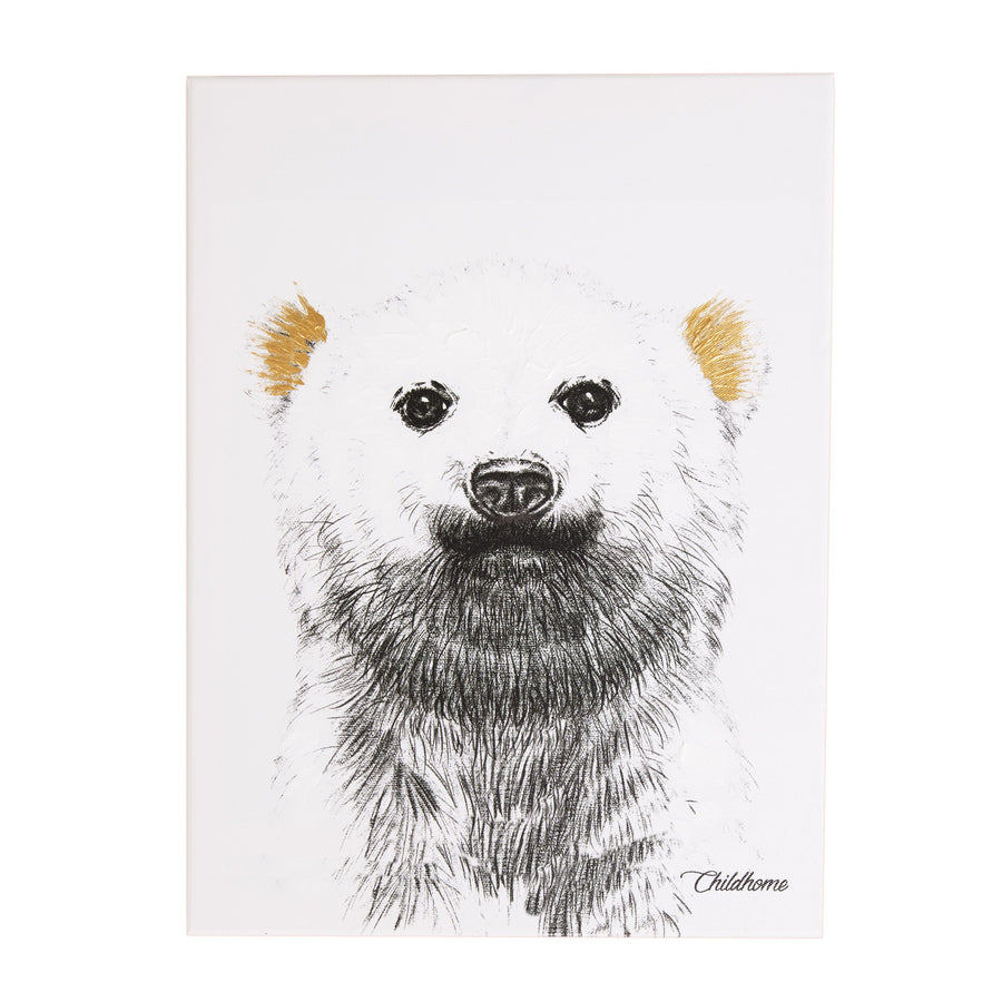 childhome-oil-painting-polar-bear-head-gold-30x40- (1)
