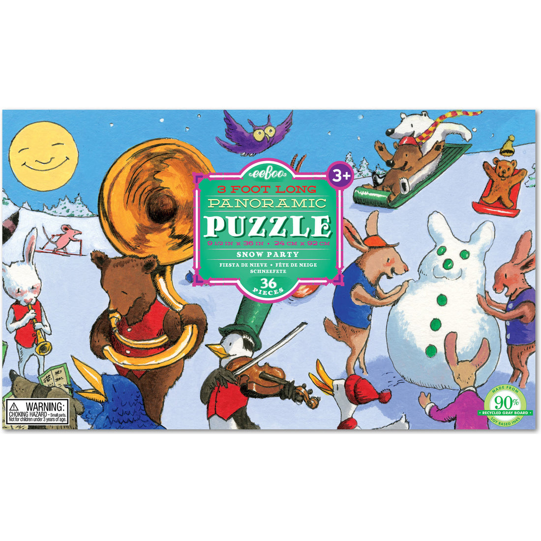 eeBoo Snow Party 36pc Long Puzzle