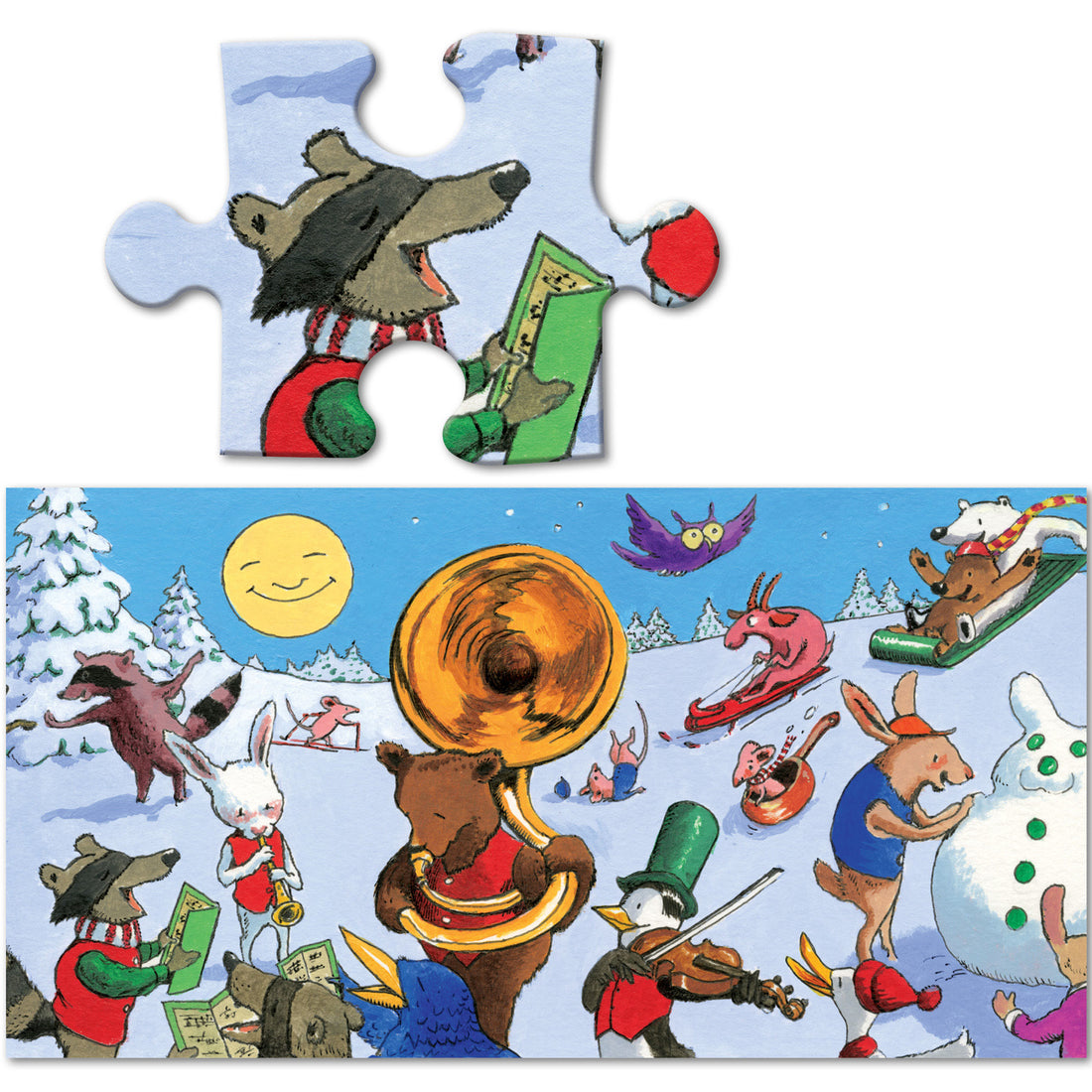 eeBoo Snow Party 36pc Long Puzzle