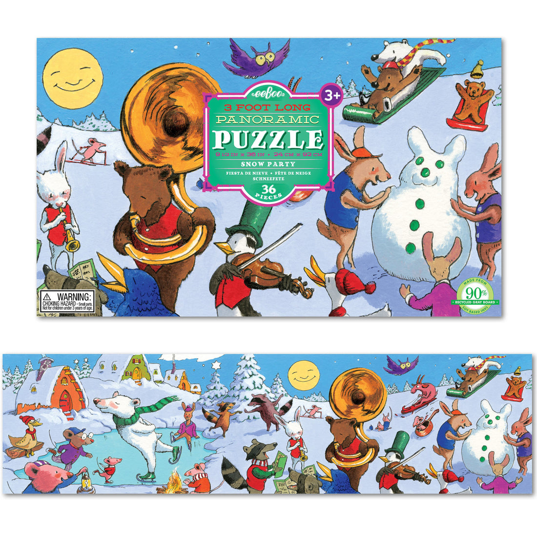 eeBoo Snow Party 36pc Long Puzzle