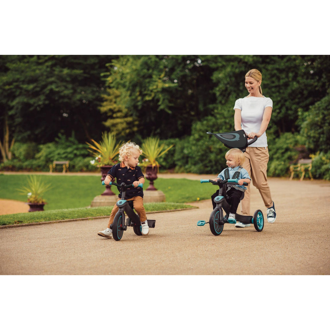 Globber Explorer Trike 4 In 1 - Teal (With Headrest) (10m - 5y)