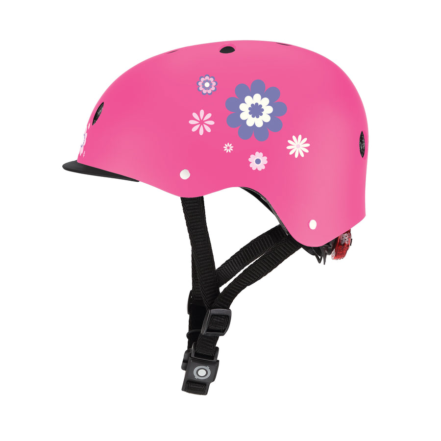 Globber Helmet Elite Lights XS-S (48-53cm) - Deep Pink Flowers