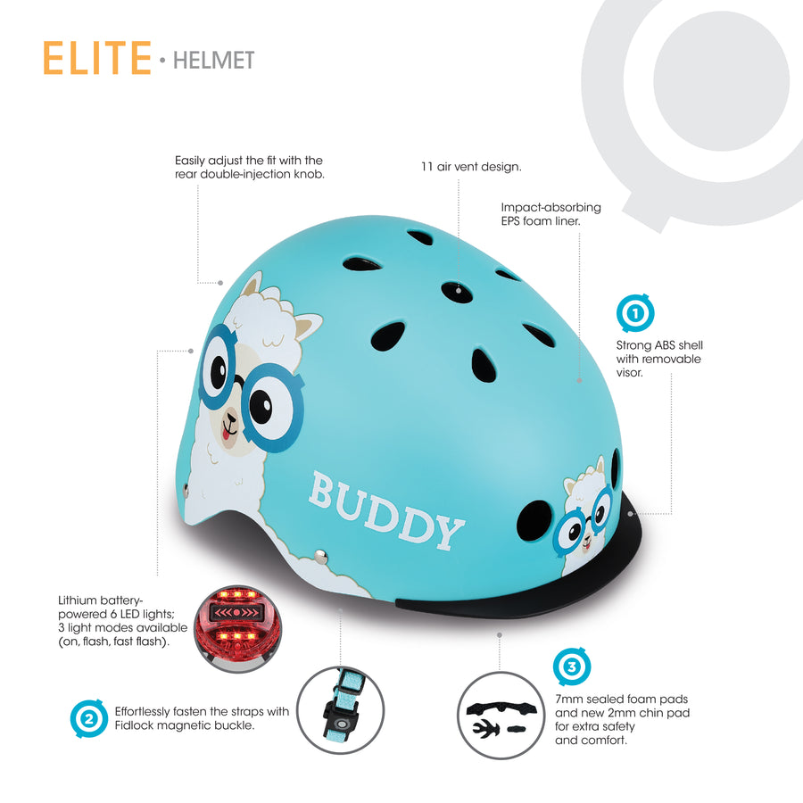 Globber Helmet Elite Lights XS-S (48-53cm) - New Red Racing