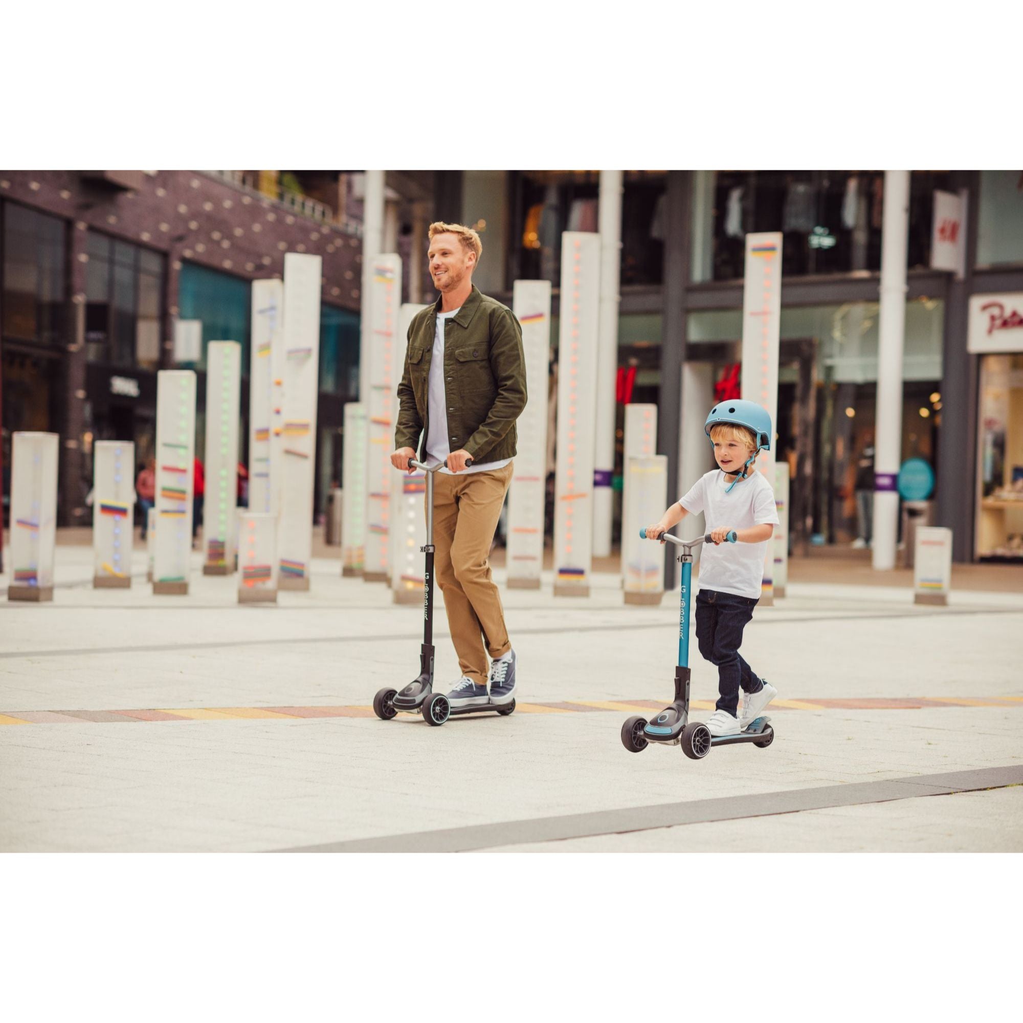 Globber Ultimum Lights Foldable Scooter - Black / Charcoal Grey (5Y+)