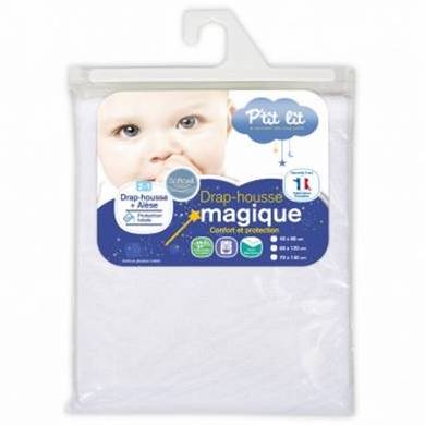 P'tit lit Magical Fitted Sheet + Undersheet 2 in 1 White