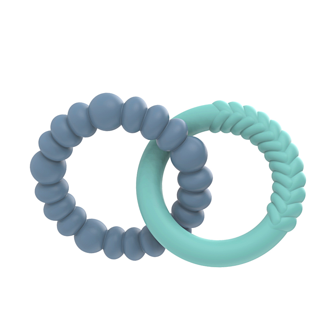 Jellystone Designs Sunshine Baby Teether - Soft Mint and Soft Blue