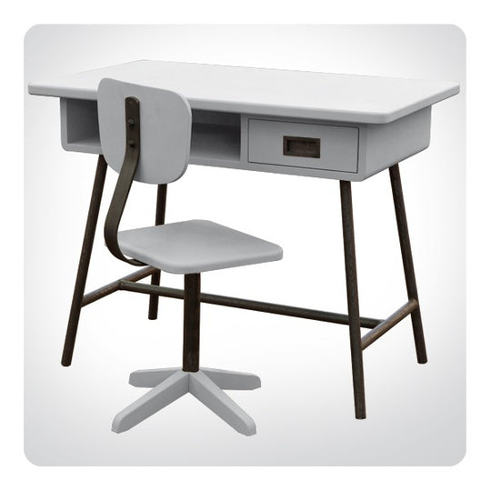 Laurette Bureau La Classe Desk and Chair Grey (Pre-Order; Est. Delivery in 3-4 Months)