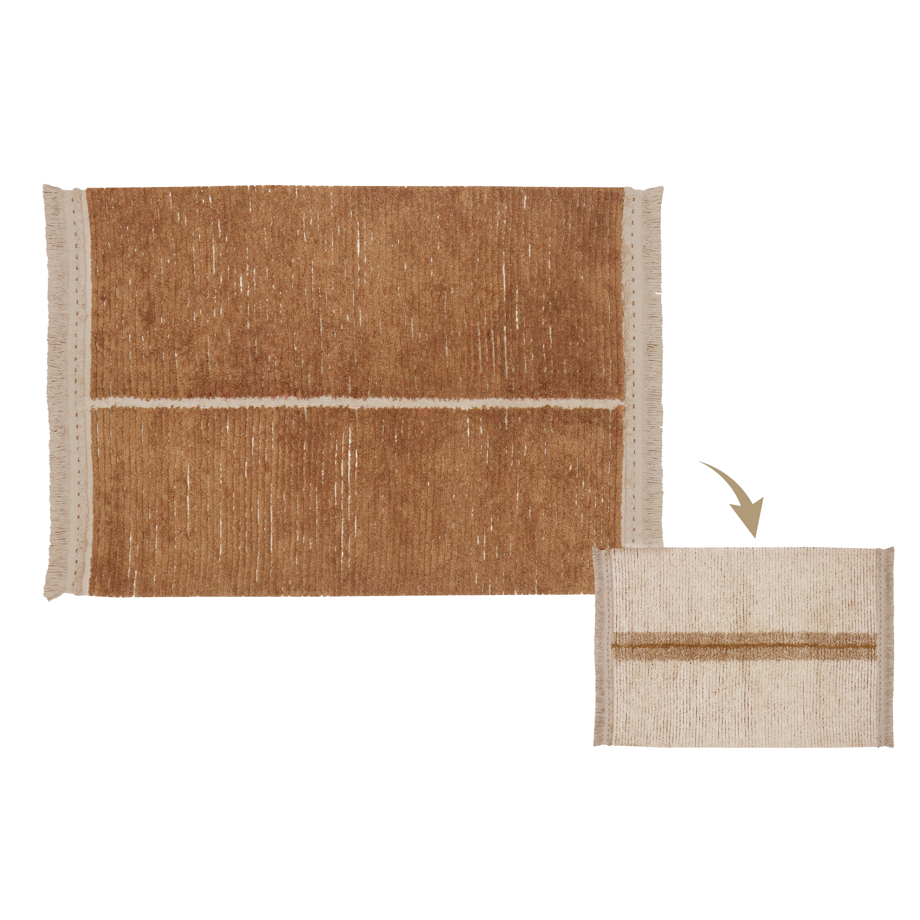 Lorena Canals Reversible Duetto Toffee Machine Washable Cotton Rug (Pre-Order; Est. Delivery in 4-8 Weeks)