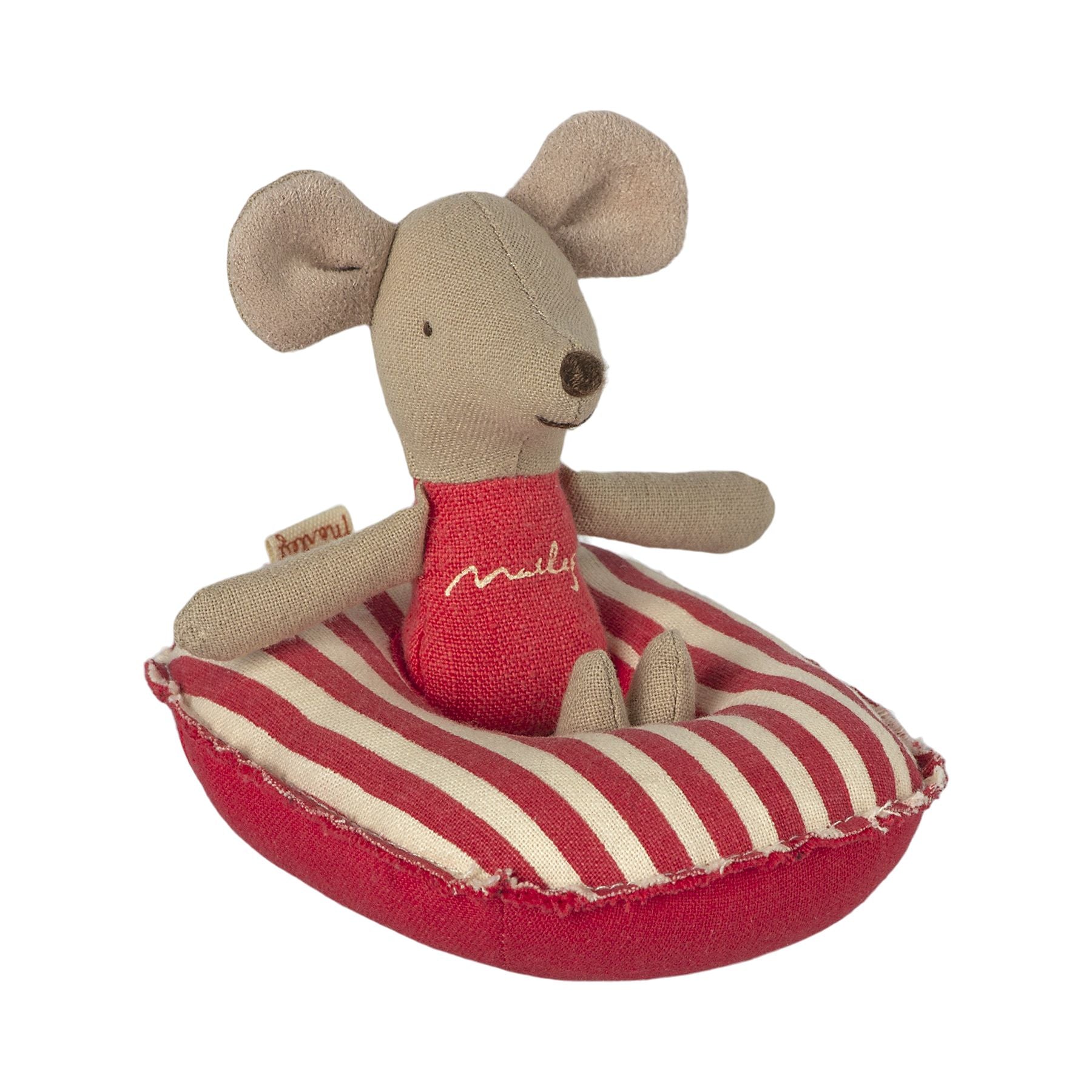 Maileg Rubber Boat, Small Mouse - Red Stripe