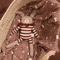 Main Sauvage Knit Toy - Big Bunny - Sienna Striped Romper