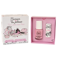 Maman va être Jalouse Gift Box Mon Petit Duo Rose with Nail Polish & Lip Balm