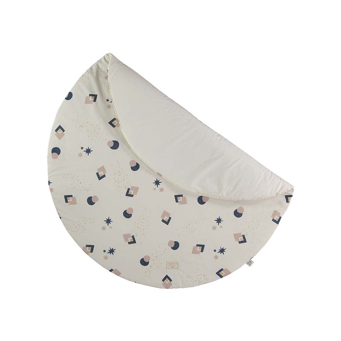 nobodinoz Full Moon Round Playmat Night Blue Eclipse/Natural