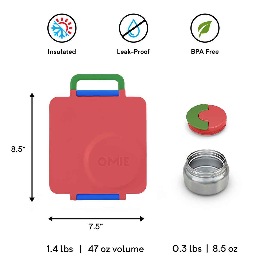 OmieBox 冷熱保溫便當盒 V2 - Scooter Red