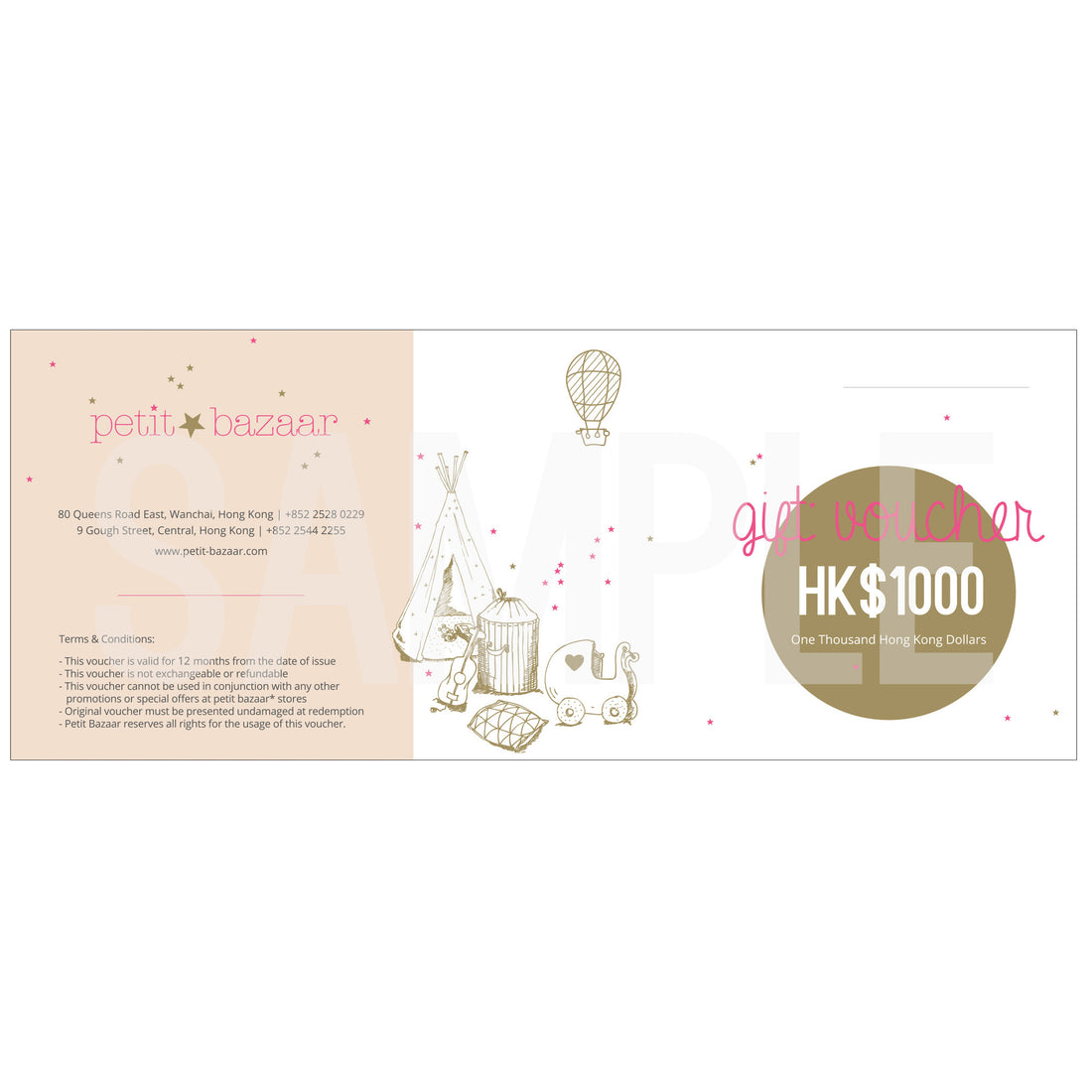 Petit Bazaar Gift Voucher HKD1000