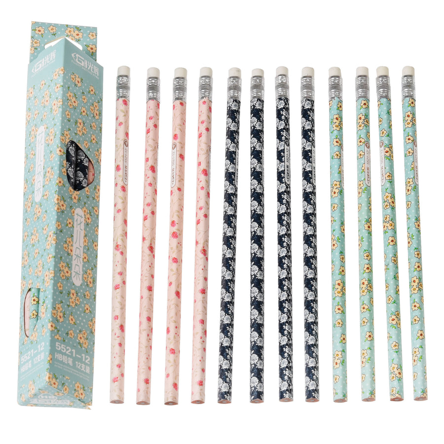 rex-pack-of-12-triangular-pencils-in-yellow-flower-01