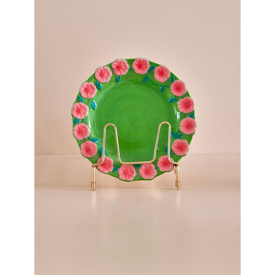 rice-dk-ceramic-lunch-plate-with-embossed-flower-design-green-rice-celpl-emgr-
