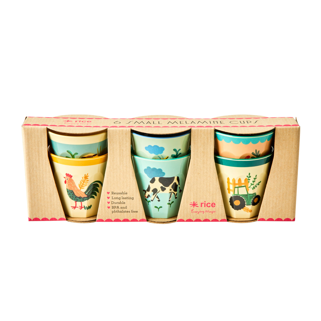 rice-dk-melamine-cups-with-assorted-blue-farm-prints-small-6pcs-giftbox-rice-melcu-6zsfarb-