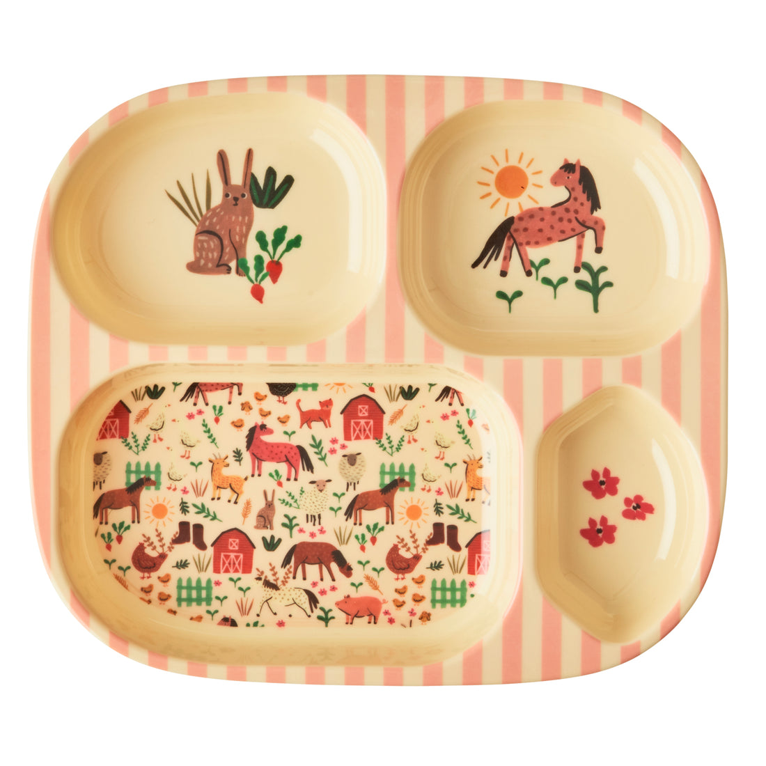 rice-dk-melamine-kids-4-room-plate-with-soft-pink-farm-print-rice-kipl4-fari-