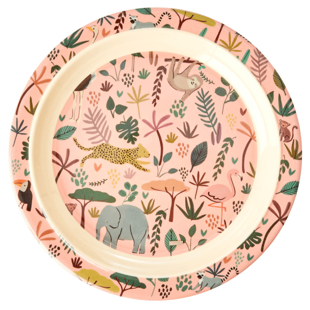 rice-dk-melamine-kids-lunch-plate-in-coral-with-all-over-jungle-animals-print-rice-kilpl-alco-01