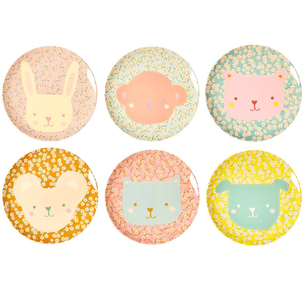 Rice DK Melamine Kids Plates Animal Print