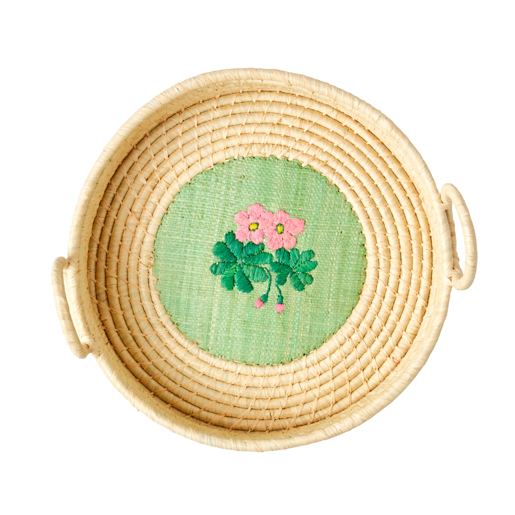 rice-dk-raffia-round-bread-basket-with-flower-embroidery-pale-green-rice-bsbre-flopg-